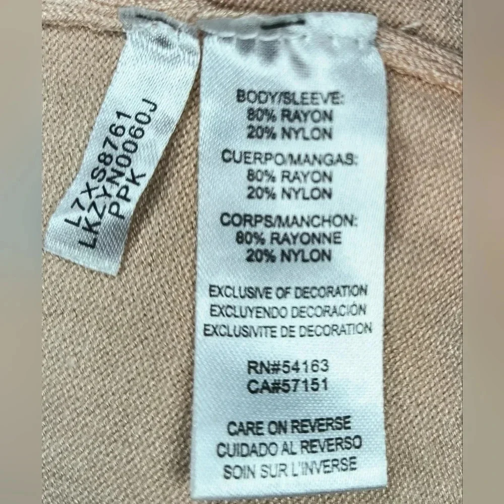 Karl Lagerfeld Paris Faux Pearl Neck Pale Pink  Lightweight Pullover Sweater, M - Picture 5 of 11